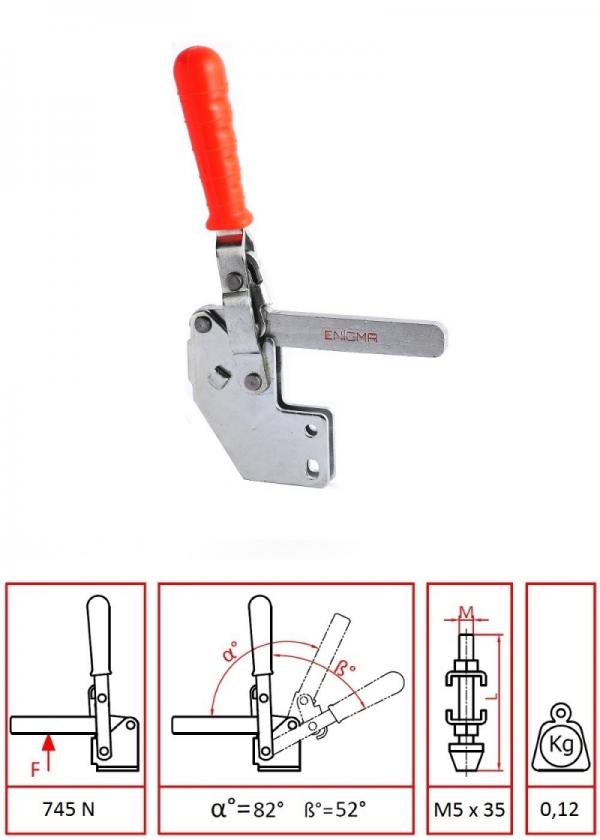 Front Vertical with Solid Arm Clamps / 1101 P-L