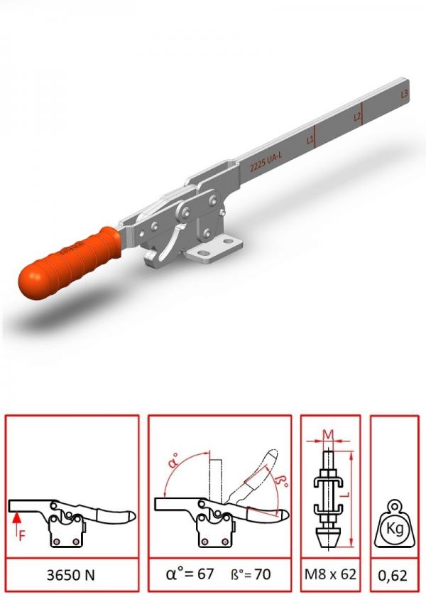 Lamalı Yatay Taban Klemp / 1234 Y-L (2225 UA-L)