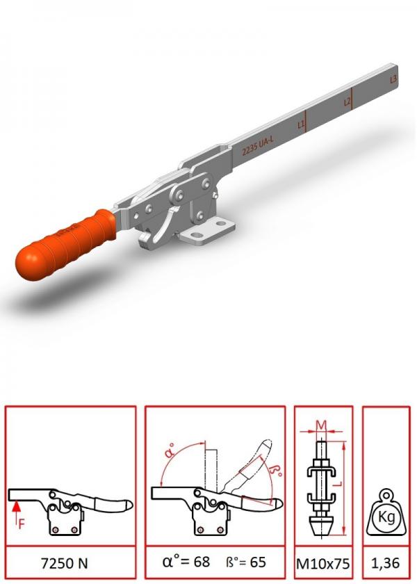 Horizontal Base with Solid Arm Clamps / 1235 Y-L