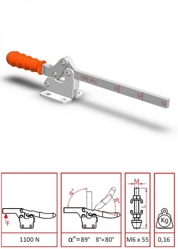 Lamalı Yatay Taban Klemp / 1202 Y-L (1205 UA-L)