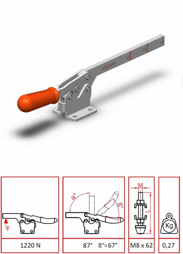 Horizontal Base with Solid Arm Clamp / 1203 Y-L